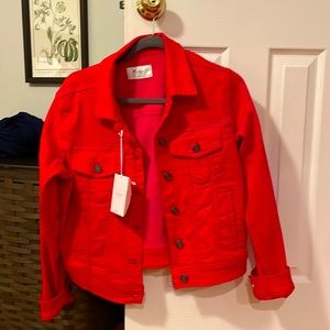 Red jean jacket
